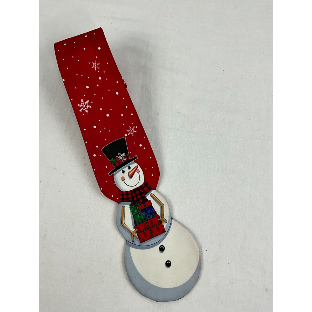 Men’s Holidays Christmas Winter Snowflakes Snowman Necktie Red White 58" EUC
